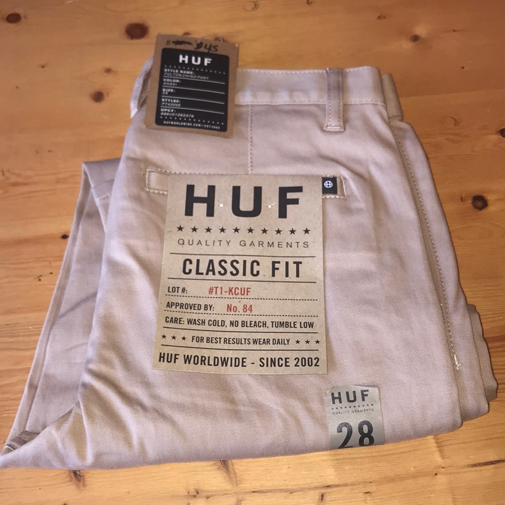brand new HUF tan men’s jeans!!